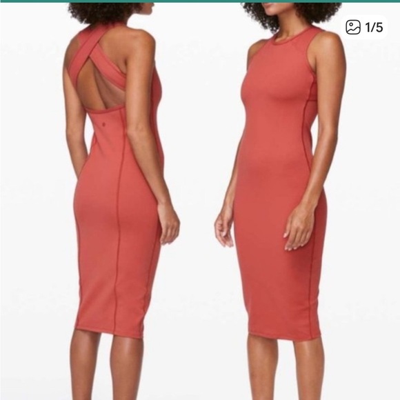 lululemon athletica Dresses & Skirts - lululemon athletica Sleeveless Midi Dress in Terracotta Red-Orange